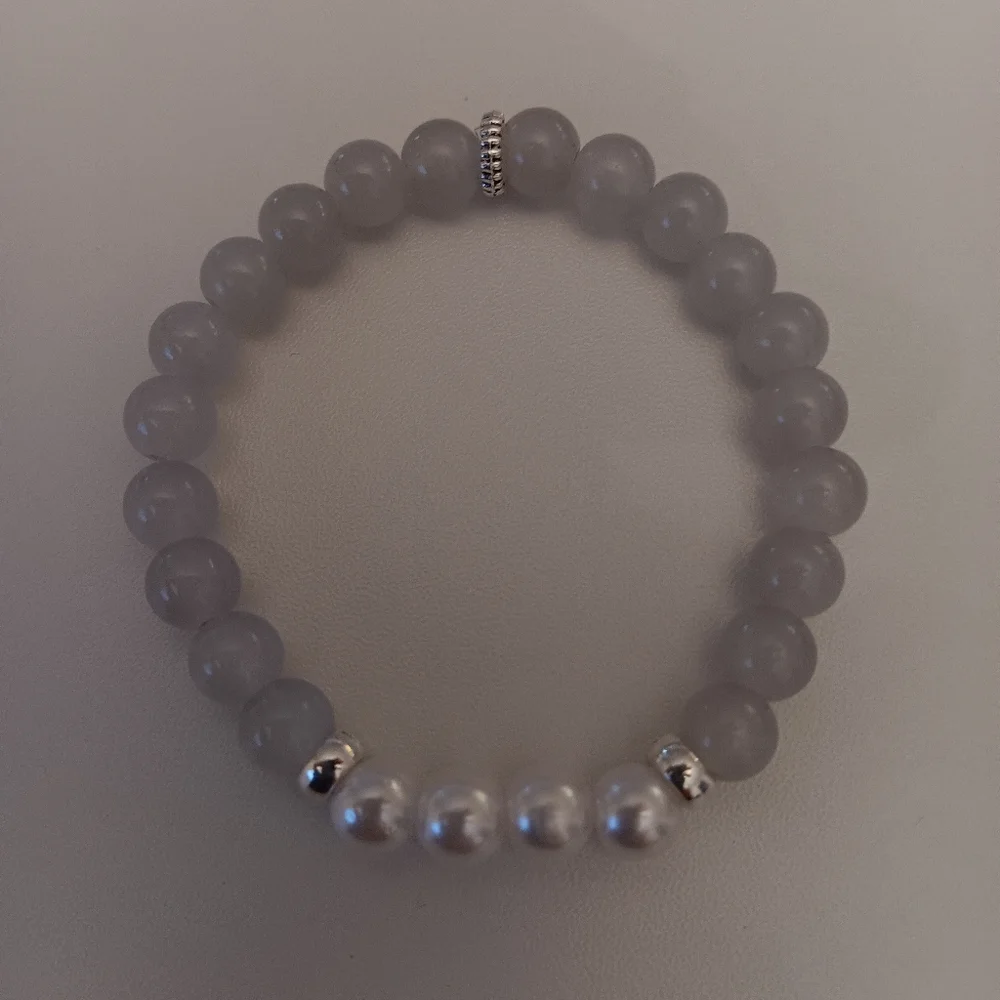 Gemstone and Pearl Beaded Bracelet - Picture 3 of 4